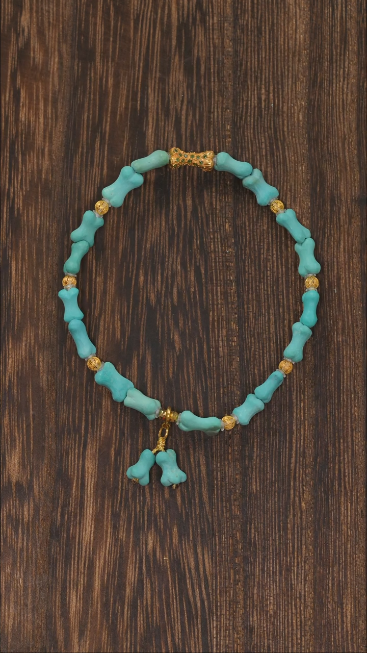 【闪购商品】绿松石手链18K金镶嵌1