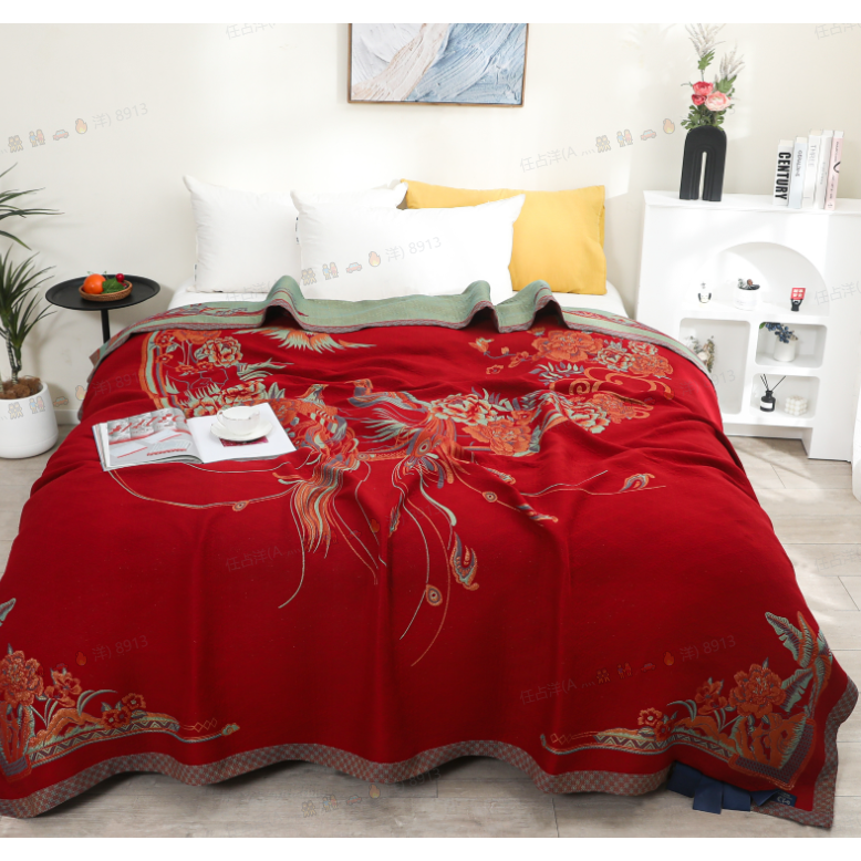 【鸾凤和鸣】礼盒装多功能盖毯三件套