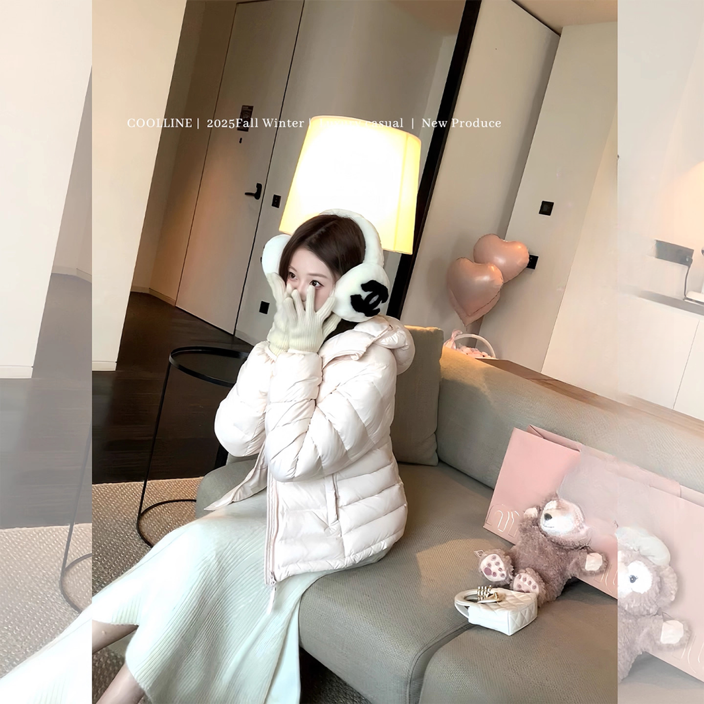 COOLLINE林子熙 轻氧小蛮腰 店主力荐！莫兰迪三色收腰排骨羽绒服
