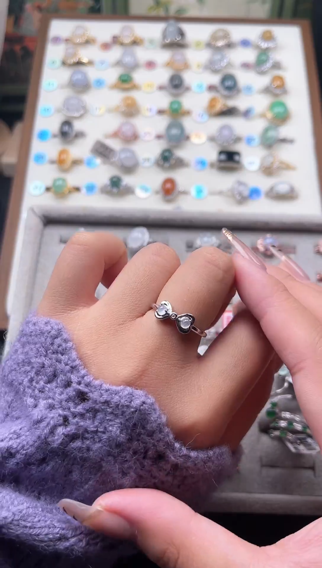 【闪购商品】翡翠戒指银S925镶嵌天然A货翡翠戒指