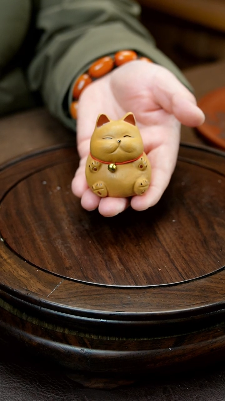 【闪购商品】紫砂茶宠紫砂招财猫