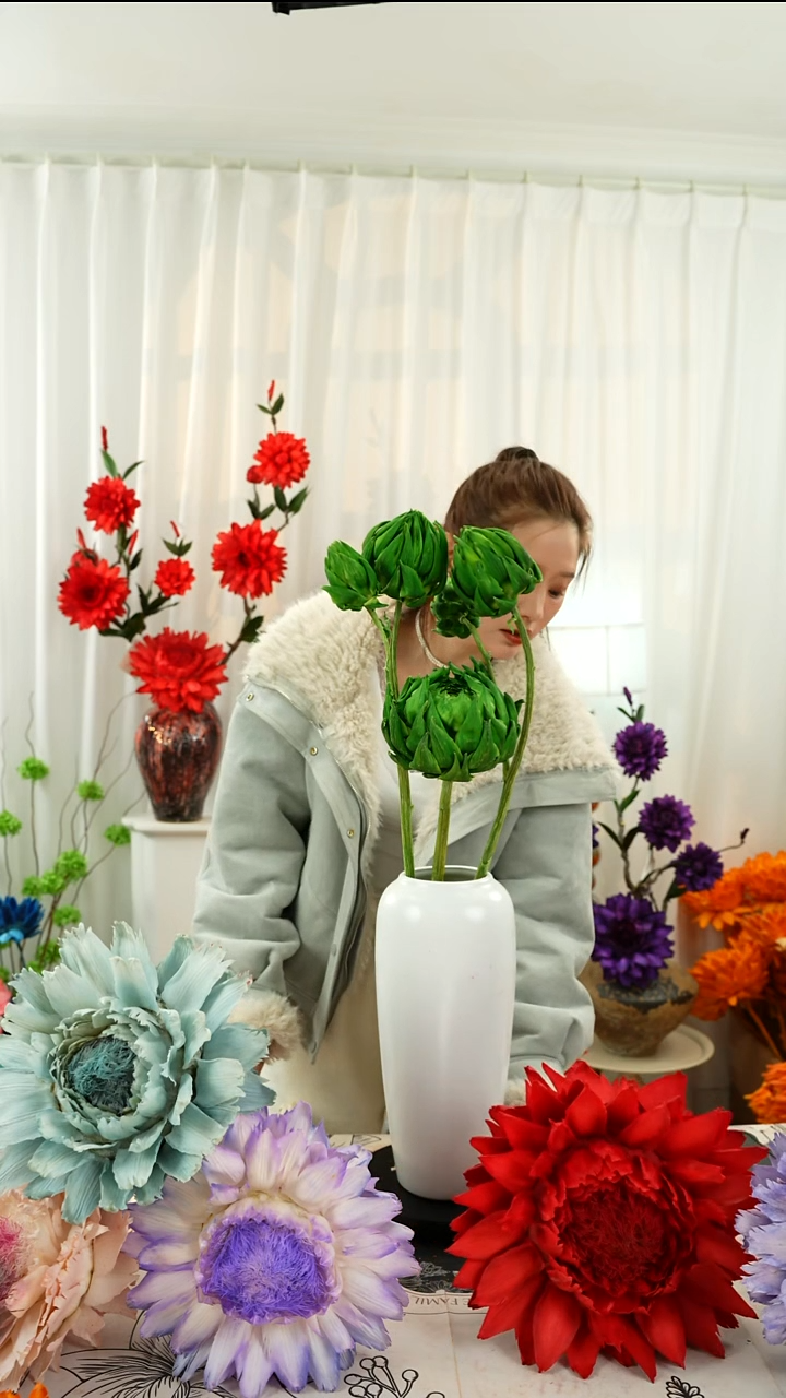 永生洋蓟 霸王花5个头祖母绿【叶片有伤】A4