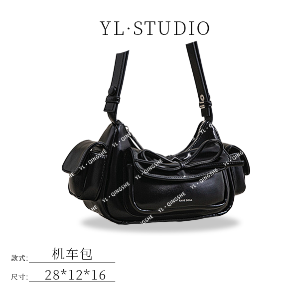 【依琳定制】女士潮流时尚经典气质手拎单肩包SK-83033-黑色