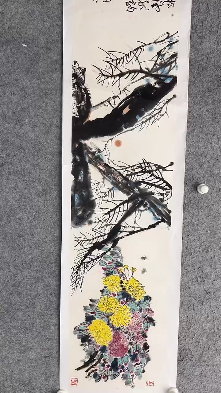 国画李纲-4平尺-花鸟国画-金