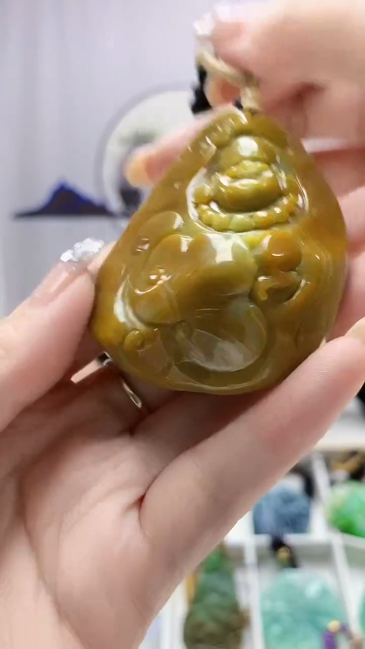 定制翡翠未镶嵌5060DD-毛货挂件163