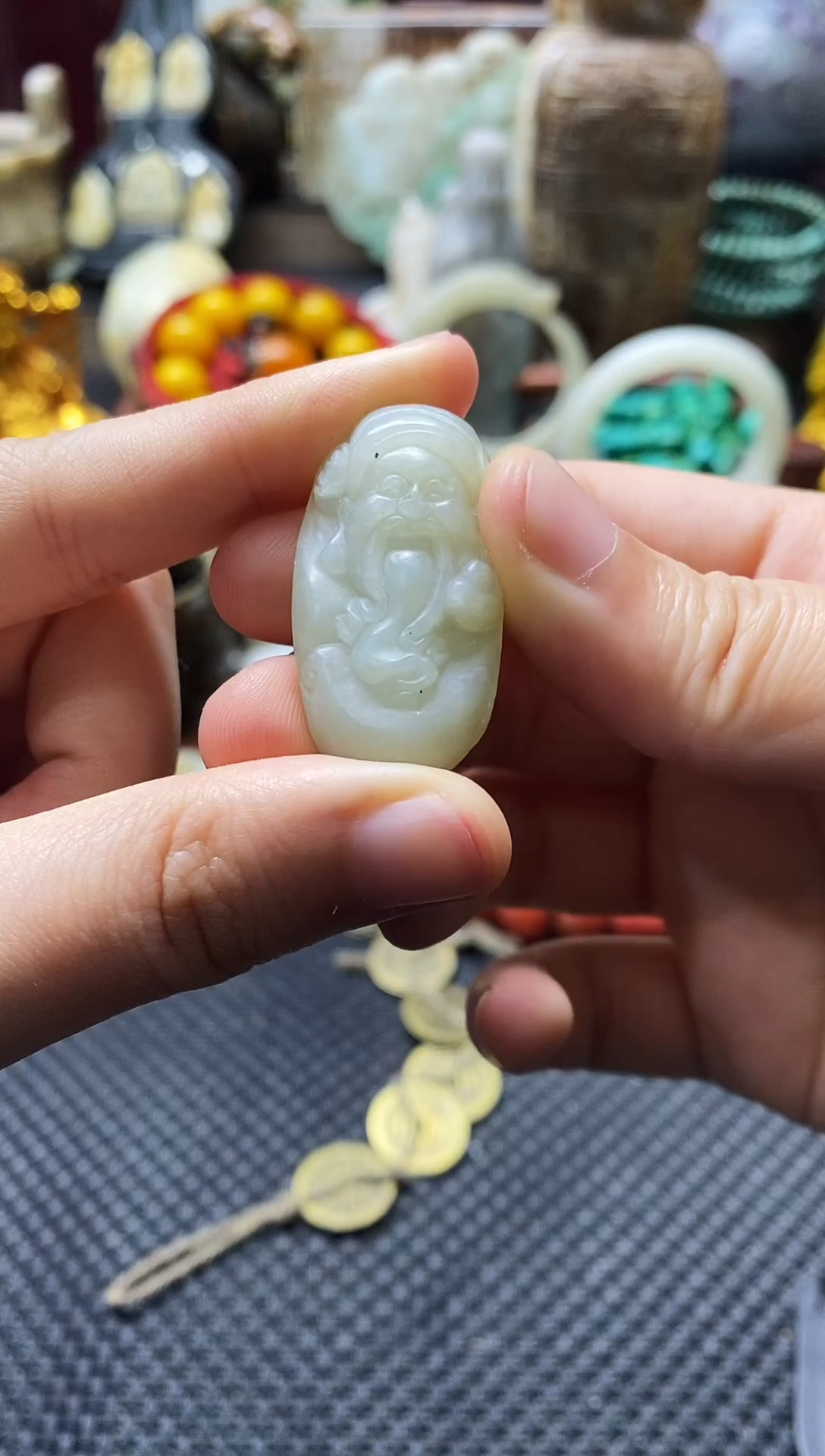 未镶嵌和田玉挂件财神