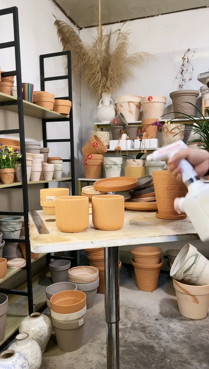 【闪购商品】红陶10*10红陶竖纹 2盆无托