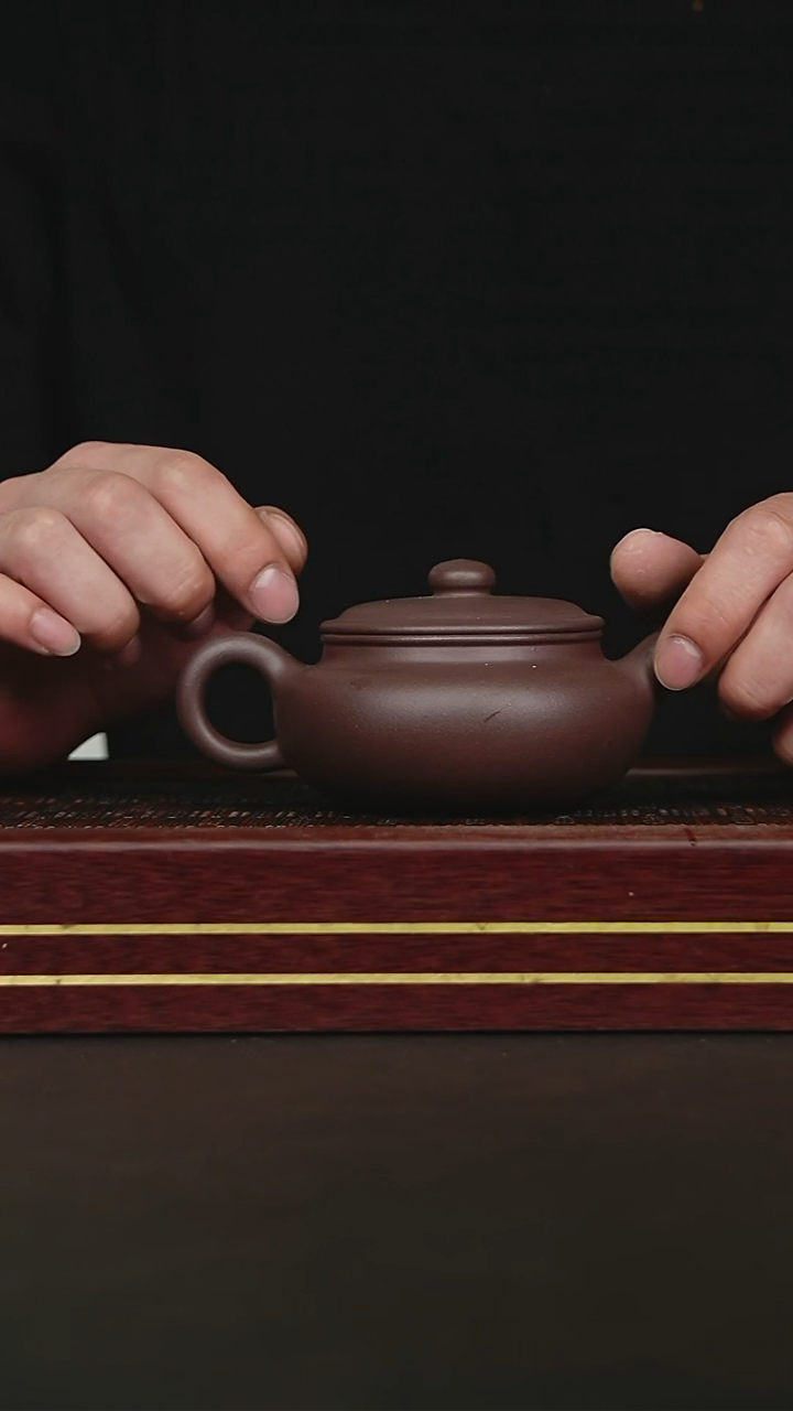 茶壶紫砂fb紫泥扁腹