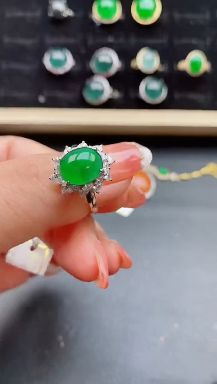 【闪购商品】翡翠戒指银S925镶嵌1221