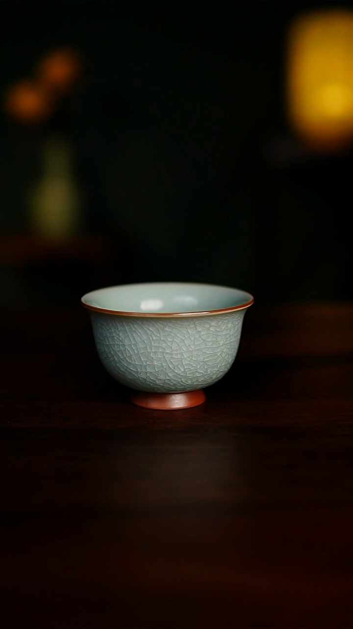 【闪购商品】冰花釉 压手杯 圈足烧 1个