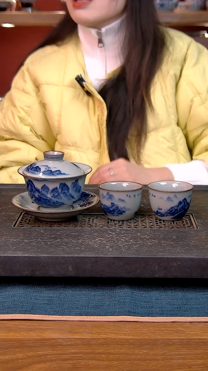 简装家用款3件套 老陶泥开片纹陶瓷茶具