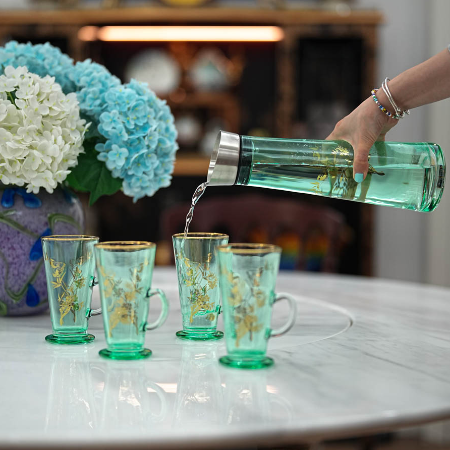 【奇居巍】无铅水晶绿色大容量水杯310ml