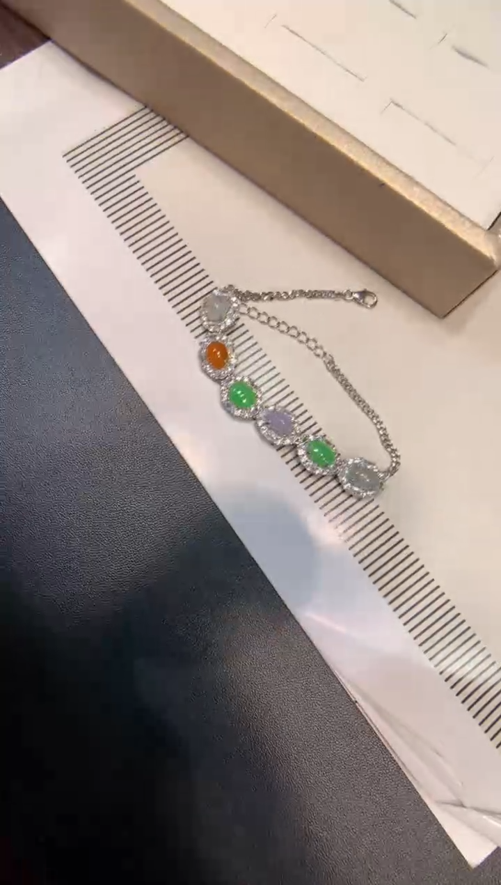 银S925镶嵌手链翡翠手链