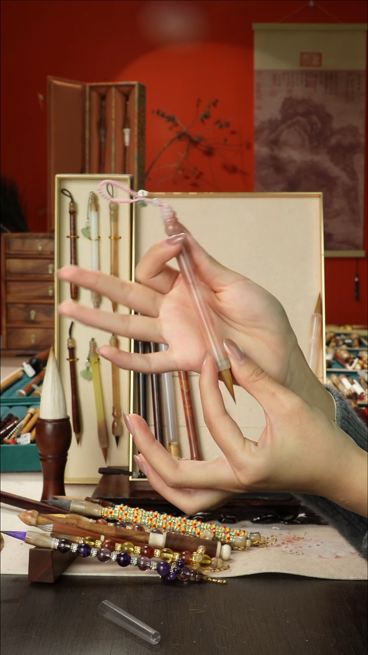 小*神139号闪孤品高货毛笔链接 清水试笔 蘸墨不退