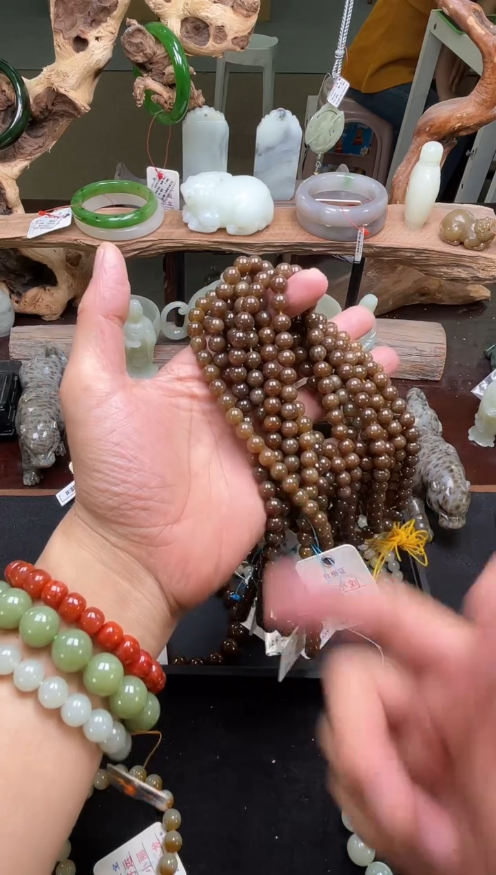 和田玉未镶嵌项链108卡8且末糖珠链 多样性发一