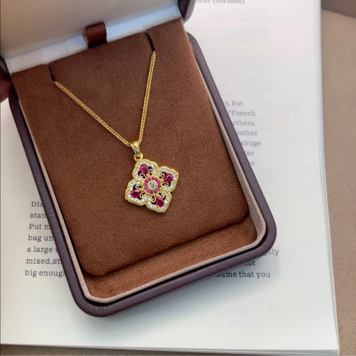 吊坠 黄色 新中式点钻四合如意吊坠（赠链）