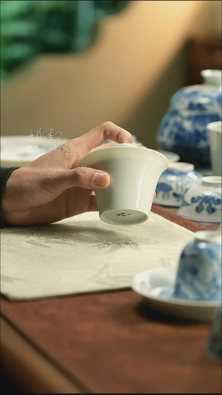 ?****?白马蹄盖碗     三余作器手工器皿