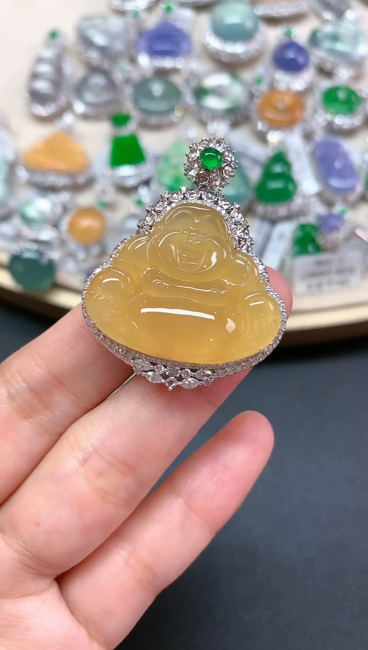 【闪购商品】翡翠吊坠(不含链)18K金镶嵌Q105|45000