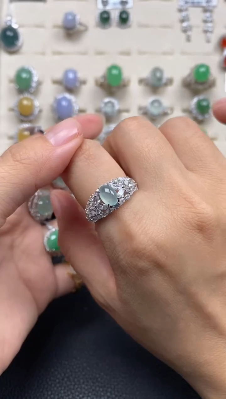 【闪购商品】翡翠戒指银S925镶嵌1111111