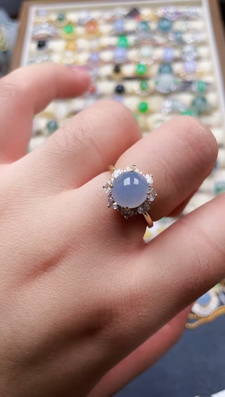 银S925镶嵌戒指翡翠178