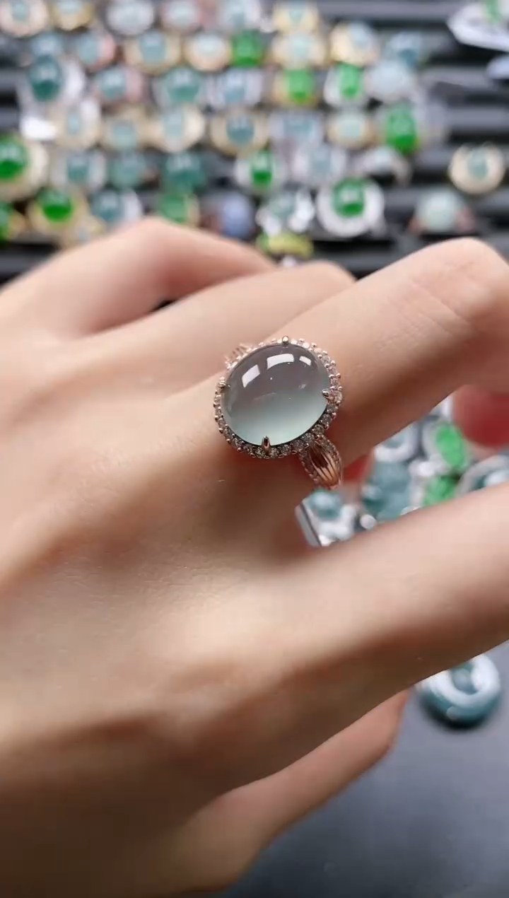 【闪购商品】翡翠戒指银S925镶嵌51511