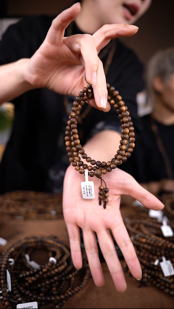 沉香手串【不注油不增香！干净！天然！】6mm高结油棋楠沉香多圈