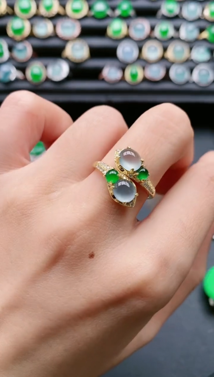 【闪购商品】翡翠戒指银S925镶嵌111111