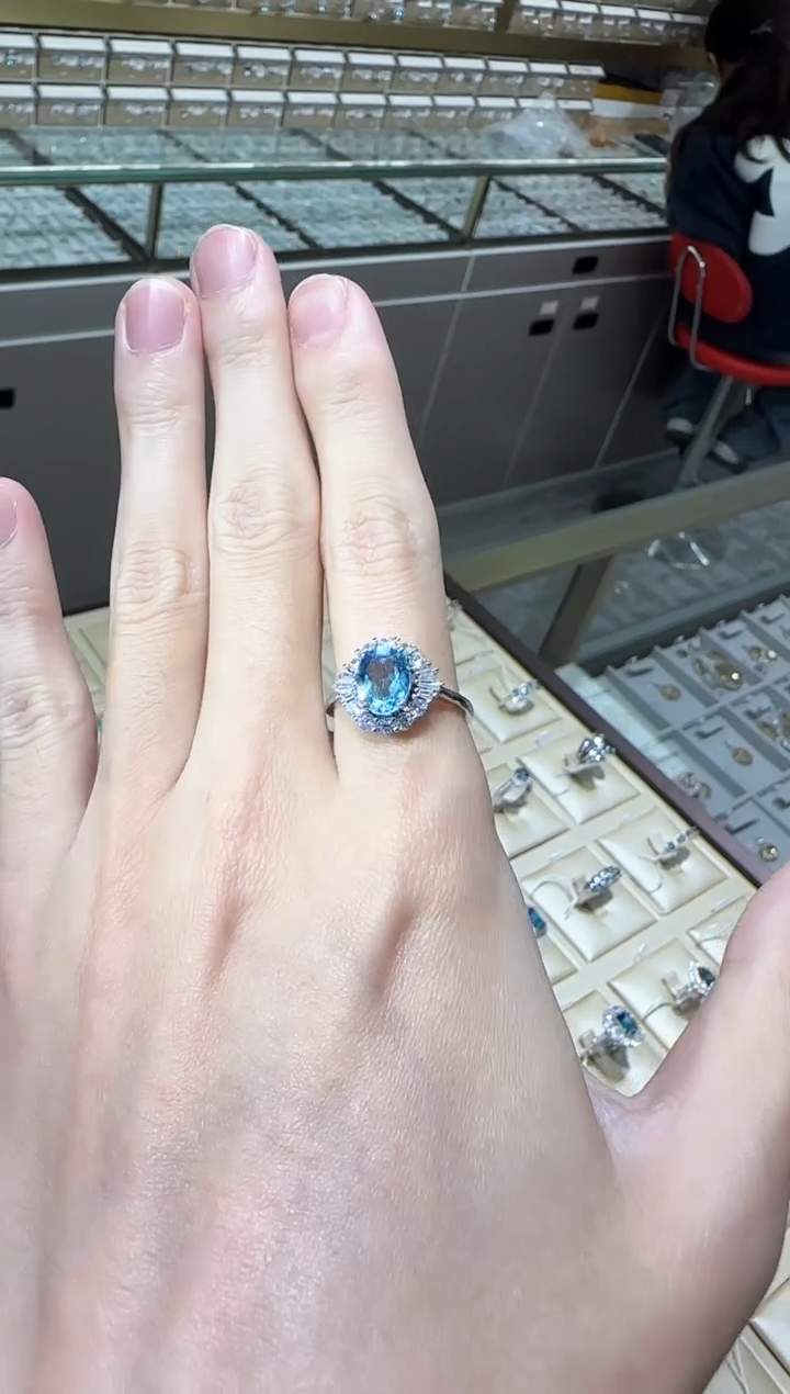 【闪购商品】托帕石戒指银S925镶嵌设计款