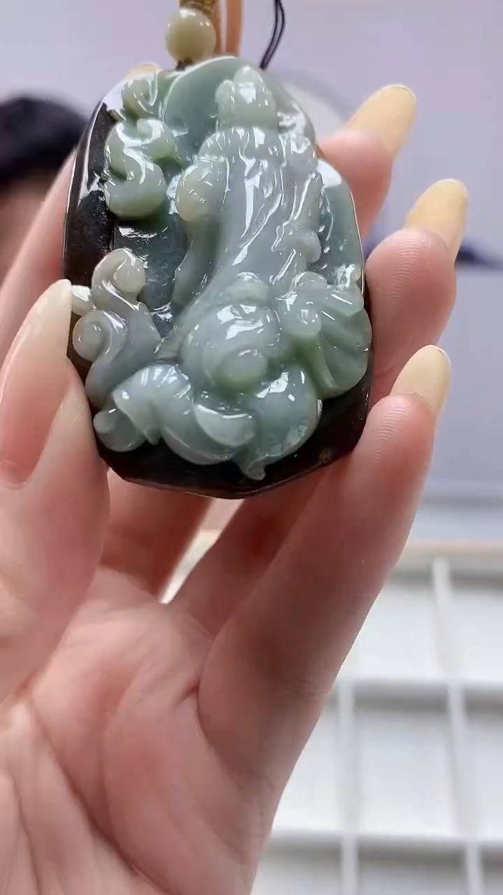 定制翡翠未镶嵌5060DD-毛货挂件62