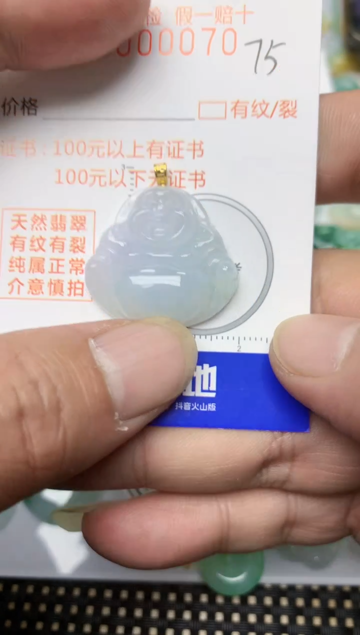 【闪购商品】翡翠颈饰18K金镶嵌天然A货翡翠