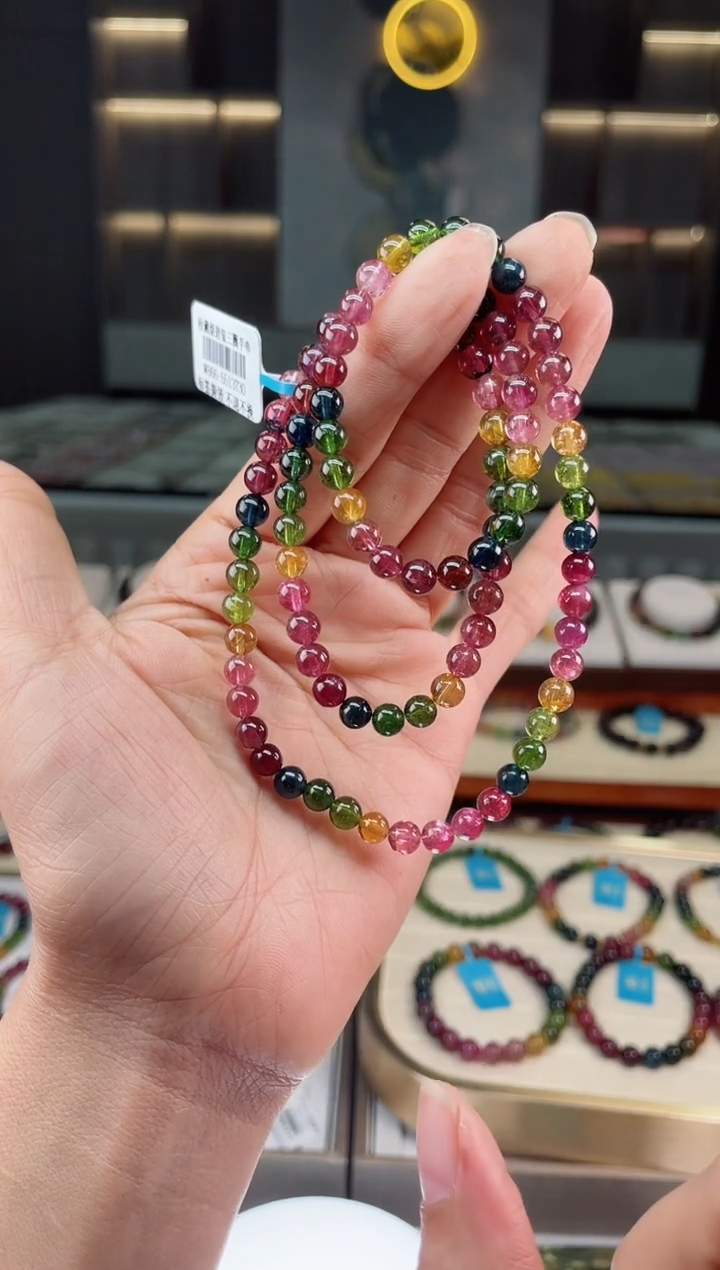 【闪购商品】碧玺三圈手串未镶嵌（多样性发一条）Q