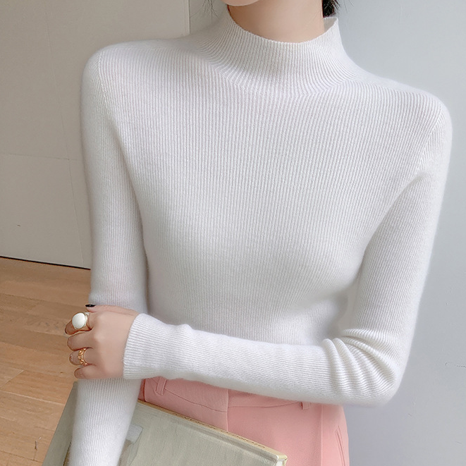 2024冬款 长袖套头纯色羊毛衫