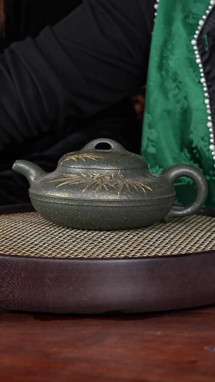 【闪购商品】紫砂茶壶叶琴14-58 雪花绿泥