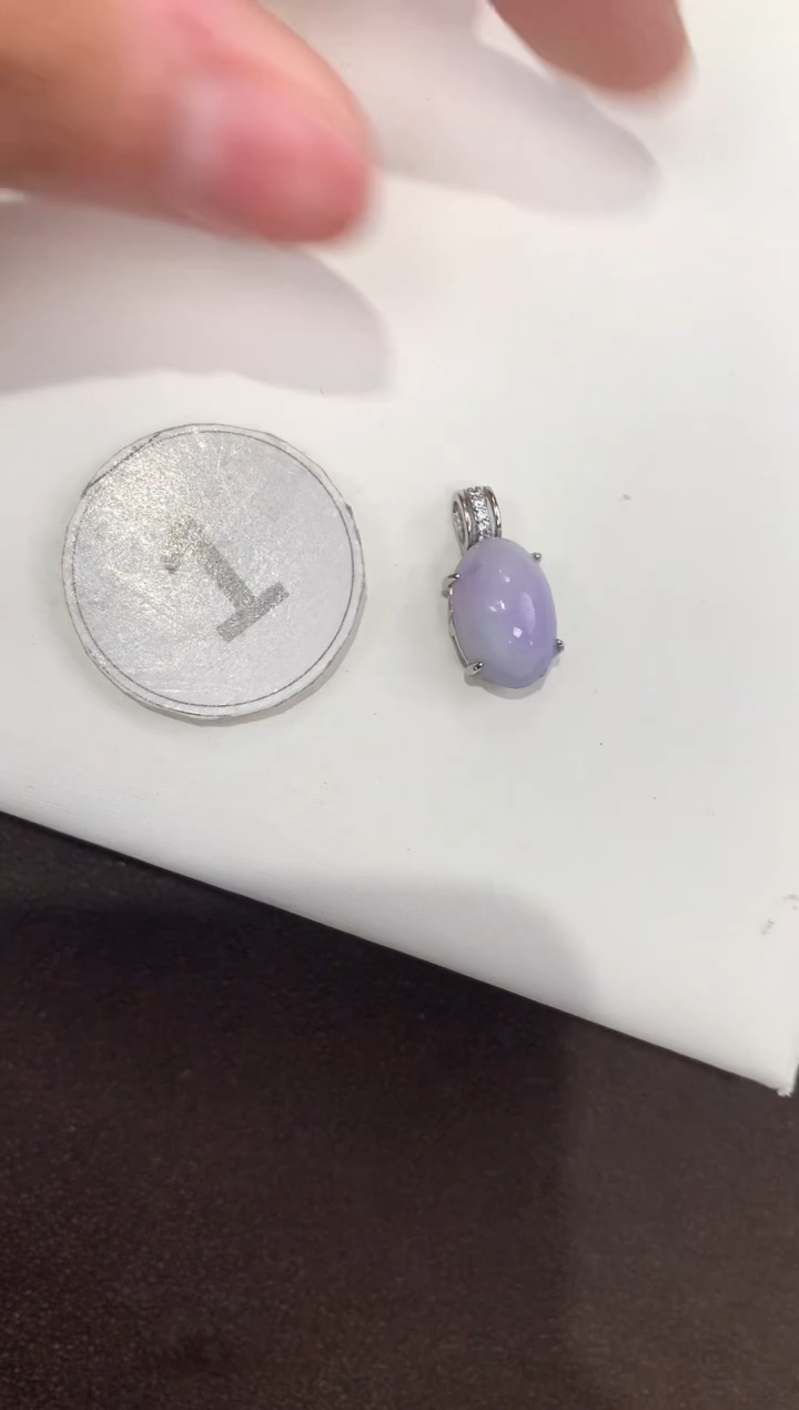 颈饰银S925镶嵌翡翠天然缅甸A货翡翠