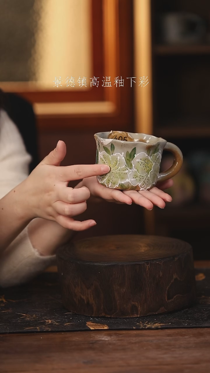 陶瓷 景德镇高温釉下手绘陶瓷@L405@