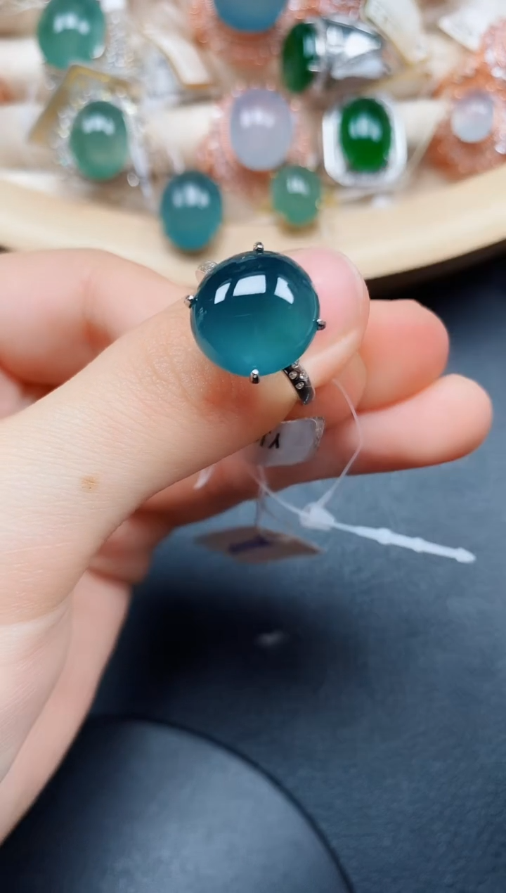 【闪购商品】翡翠戒指银S925镶嵌翡翠