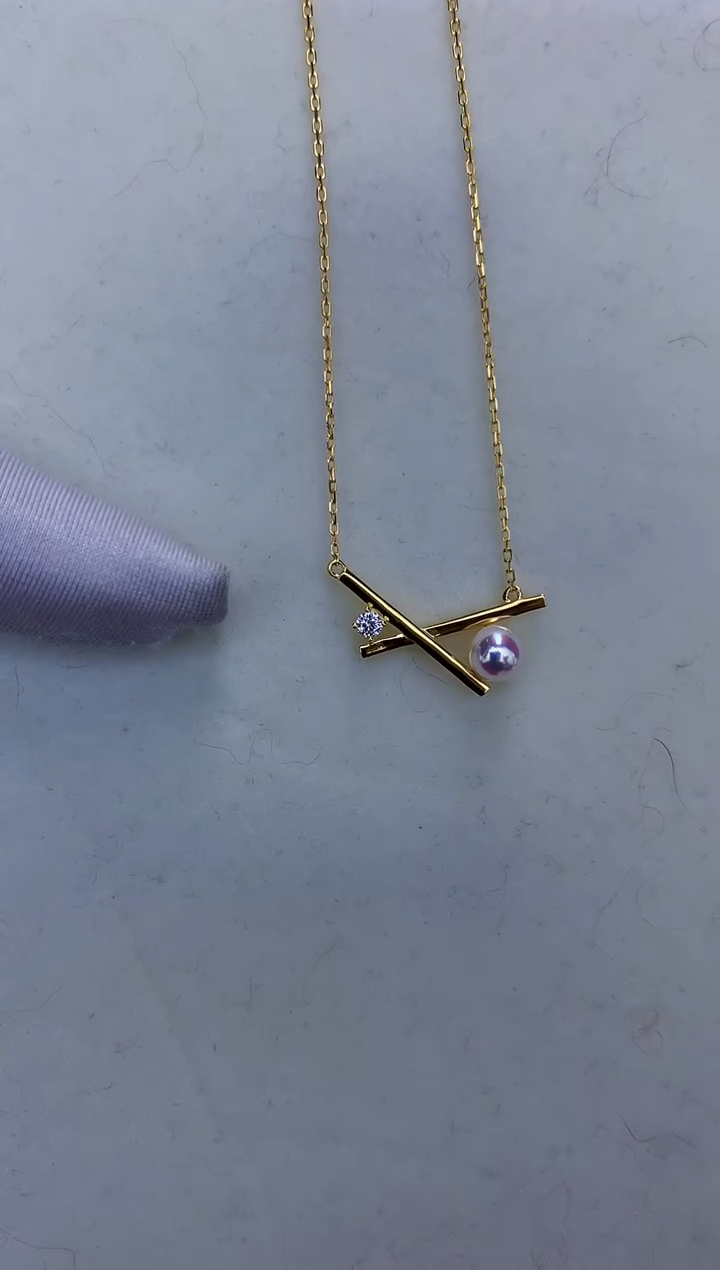 银S925镶嵌DA海水珍珠套链6-7MM X027