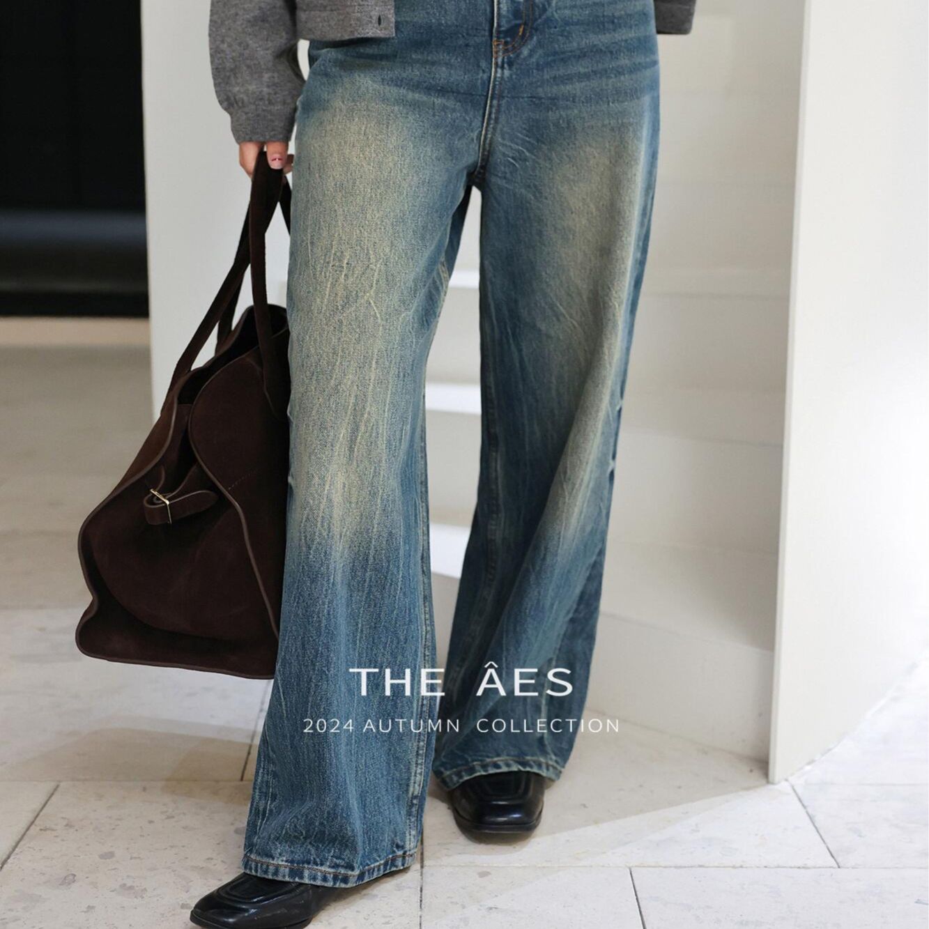 安上THE AES｜土耳其进口 复古静奢显瘦阔腿直筒牛仔裤 宝藏单品