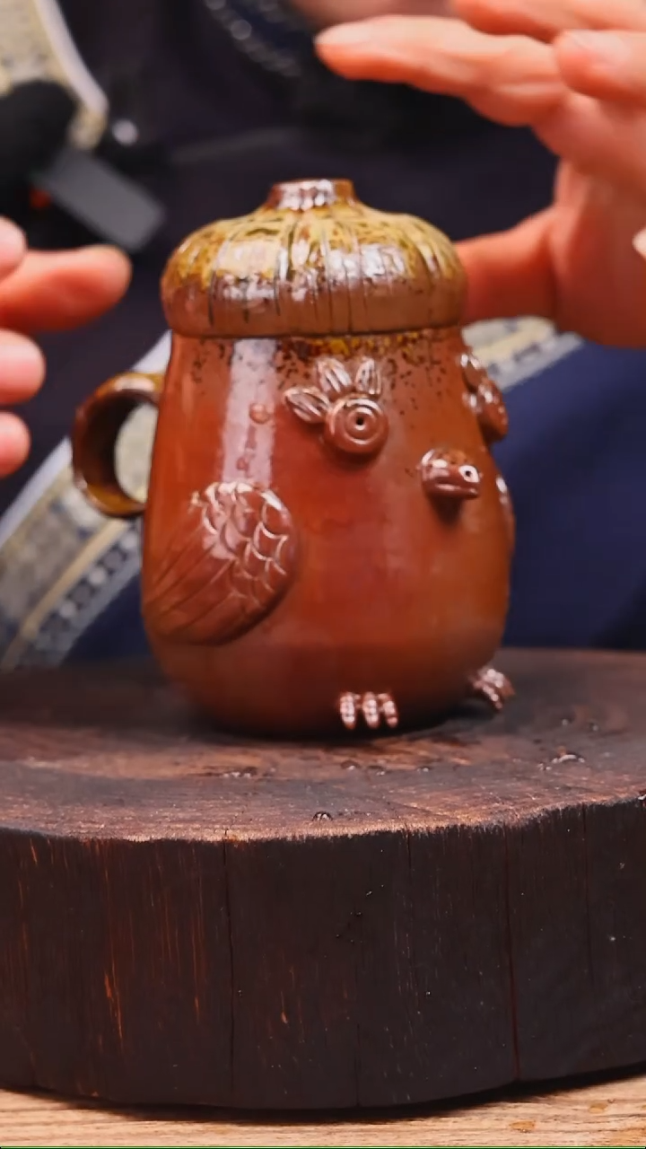 牙舟陶冗平窑柴烧蒜鸟杯29