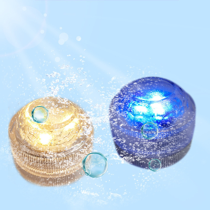 潜水灯LED泳池灯全彩钻石小型旋钮灯定时遥控水底氛围七彩变色
