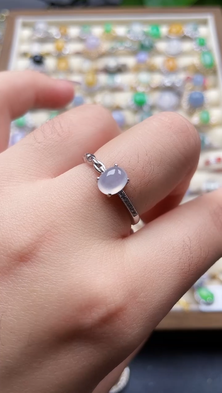 银S925镶嵌戒指翡翠1