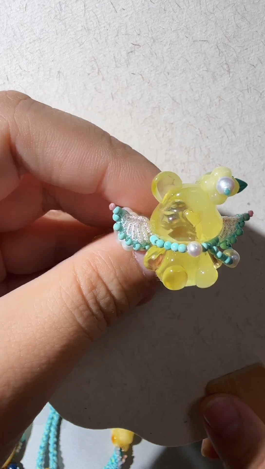 未镶嵌蜜蜡戒指蜜蜡小熊戒指