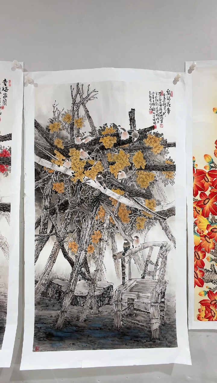 国画孙桂国老师国画作品，带合影证书7-30