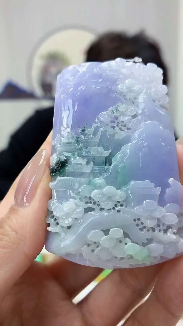 未镶嵌定制翡翠5145MM-毛货挂件88