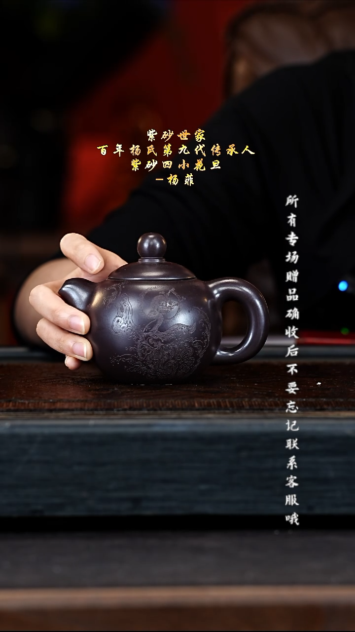 宜兴紫砂YF 黑墩头 芙蓉珠 240cc