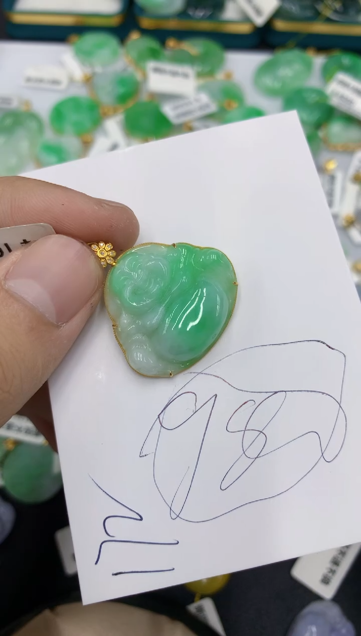 【闪购商品】翡翠颈饰18K金镶嵌号链接111111