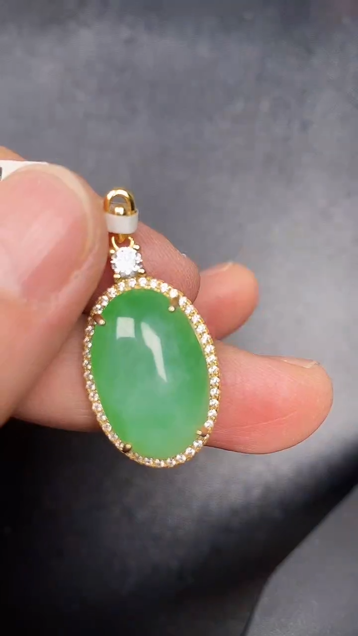 银S925镶嵌戒指翡翠3380