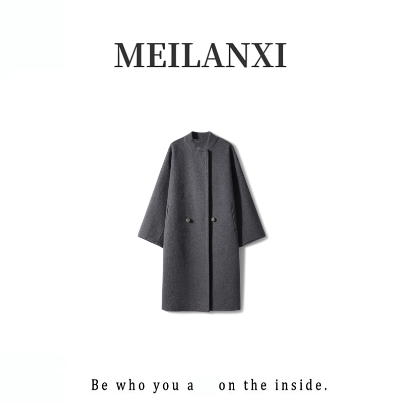 【MEILANXI】【贵气毛呢】25冬新绵羊毛骆驼绒贵气保暖女毛呢大衣8608