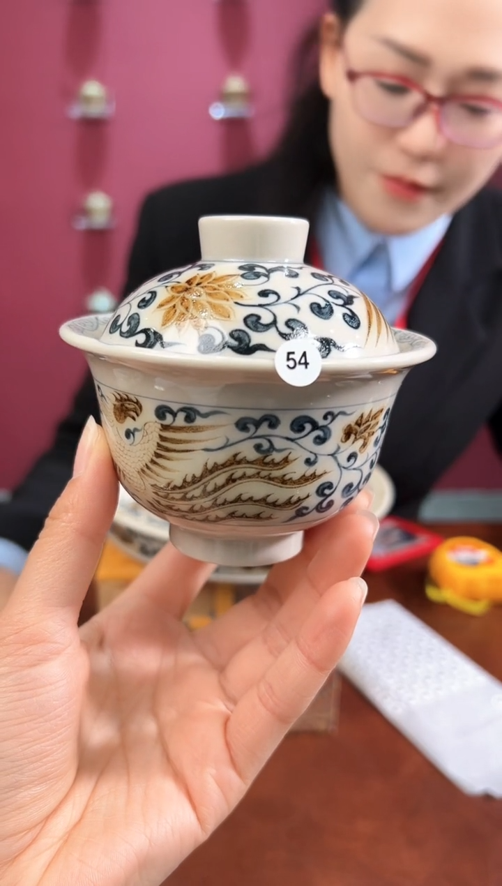 【闪购商品】其他青花釉里金瑞兽二才盖碗54