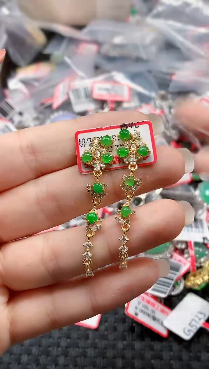 银S925镶嵌戒指翡翠天然A货缅甸翡翠